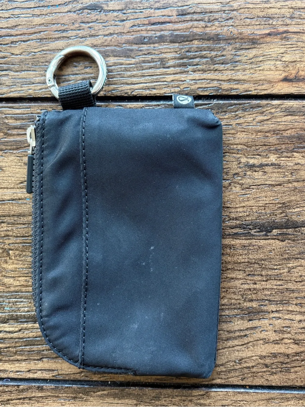 lululemon athletica Black Zip Key Pouch with Ring